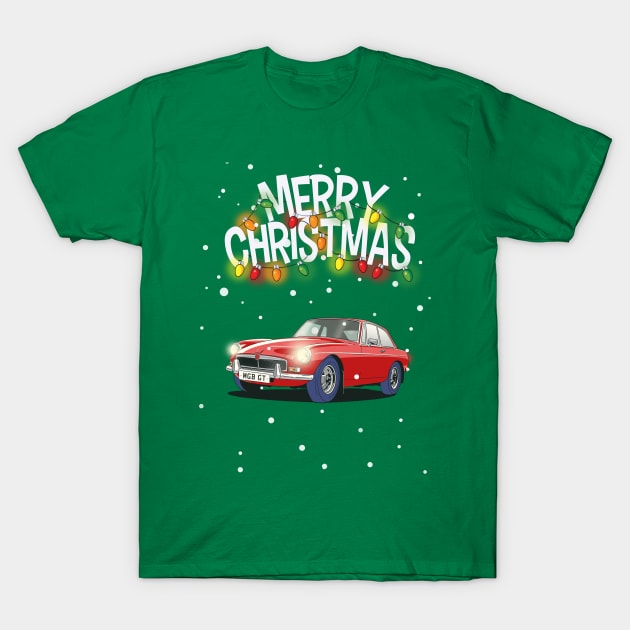 MGB Vintage Car Christmas Sweater Design T-Shirt by Webazoot